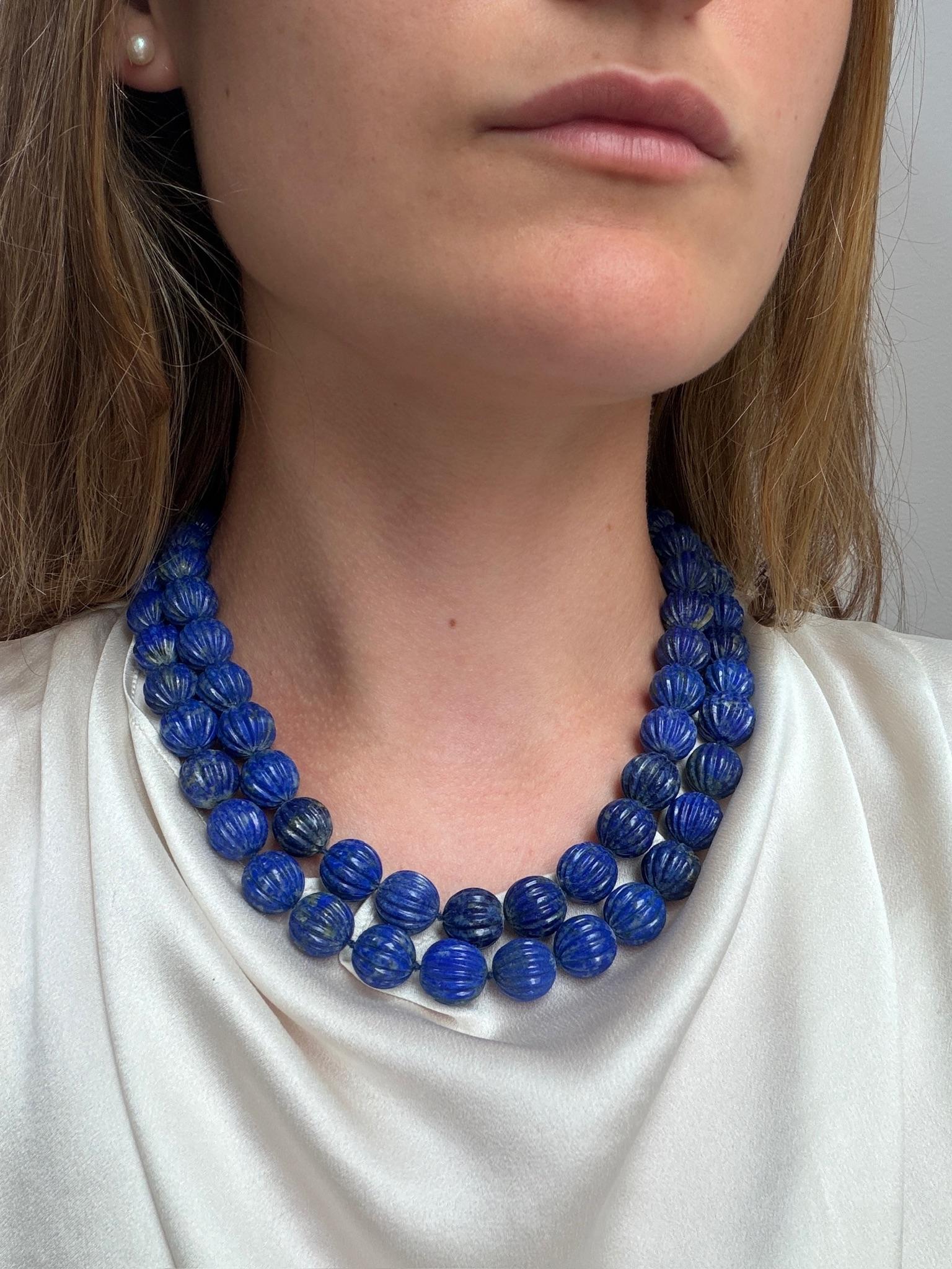 1980s Bulgari Lapis Lazuli Bead Necklace