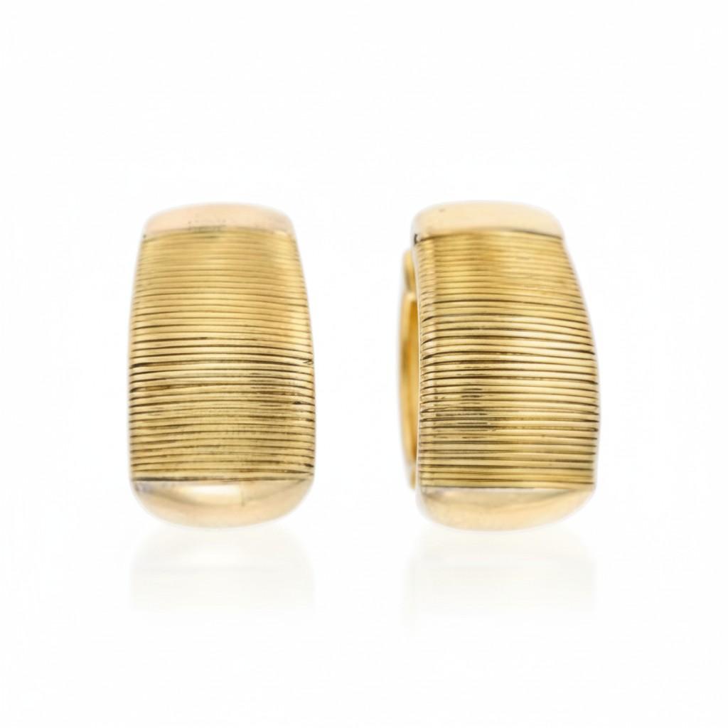 Hermès Textured Gold Earclips France, Circa 1980s