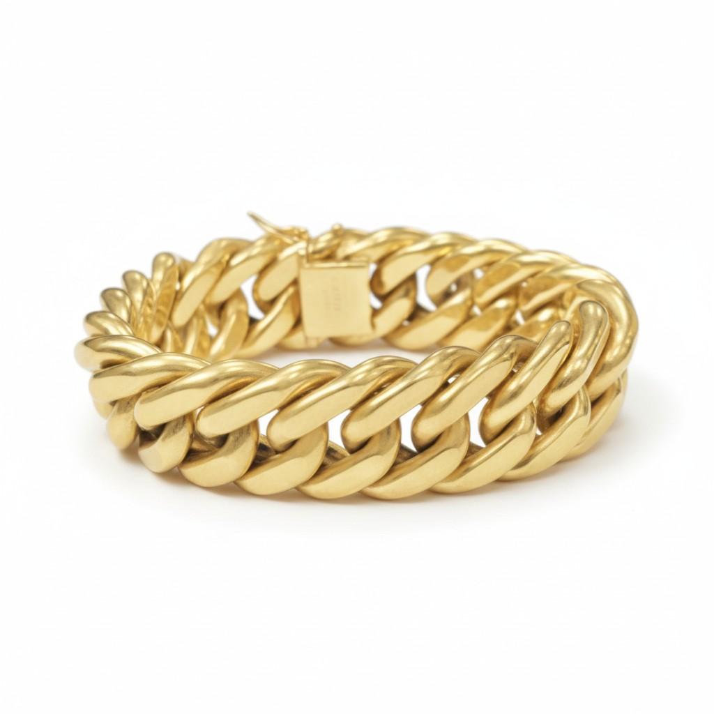 UnoAErre Gold Link Bracelet Italy, Circa 1970