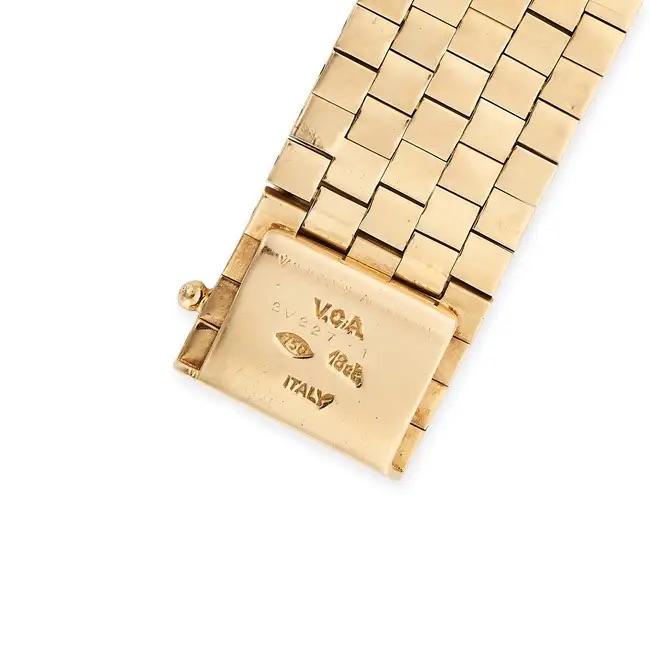 Van Cleef & Arpels Sapphire and Diamond Gold Strap Bracelet