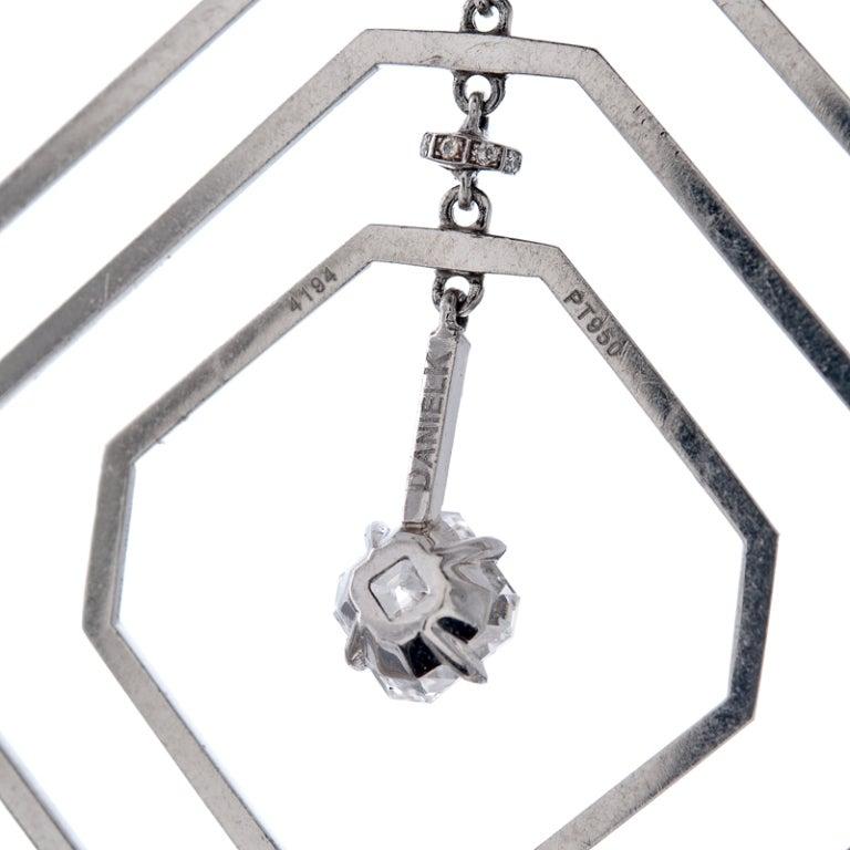 Daniel K Platinum Geometrical Diamond Pendant, GIA 0.84ct F/SI, Contemporary