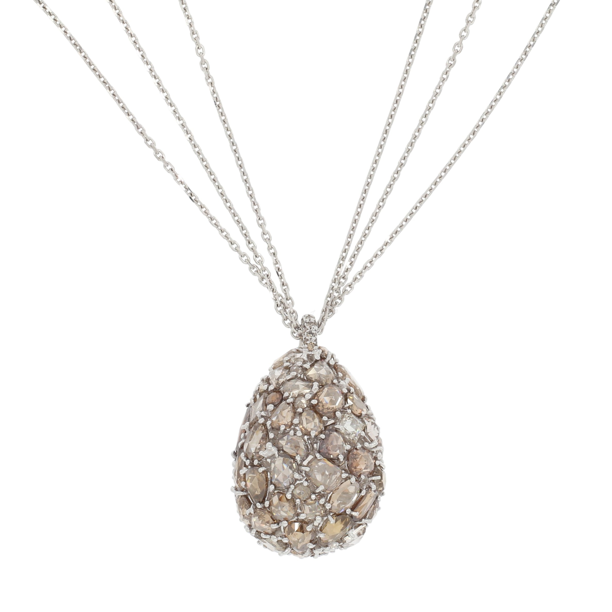 Chopard Champagne Diamond Egg Pendant Necklace