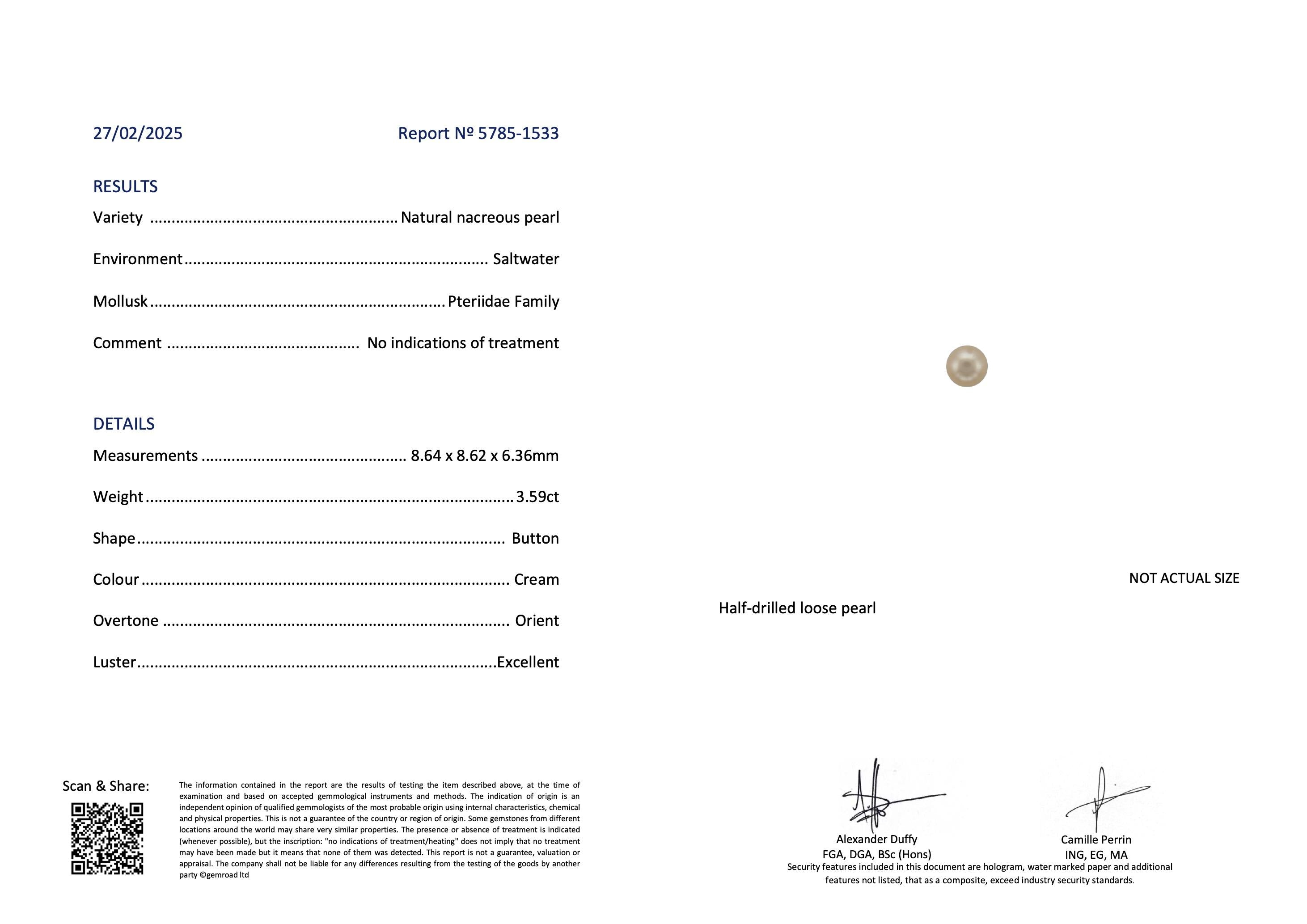 1910 French Platinum Ring with Natural Saltwater Pearl and Diamonds