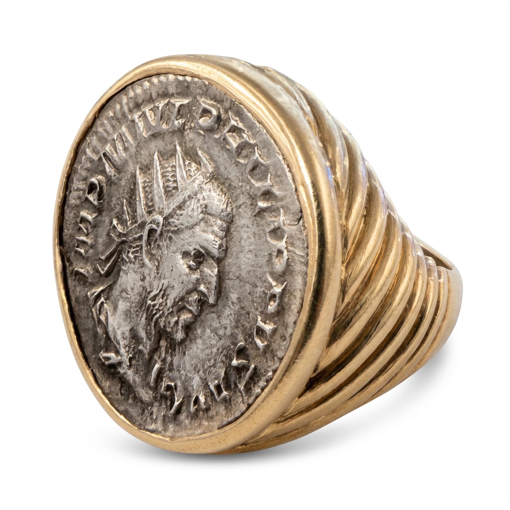 Bulgari Monete Coin "Antoniniano Filippo Arabo 244-249 BC" Ring
