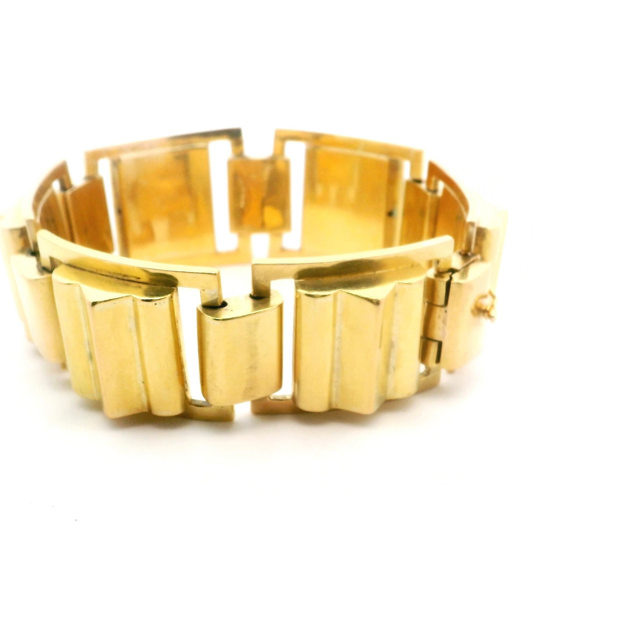 18K Gold Tank Retro Bracelet