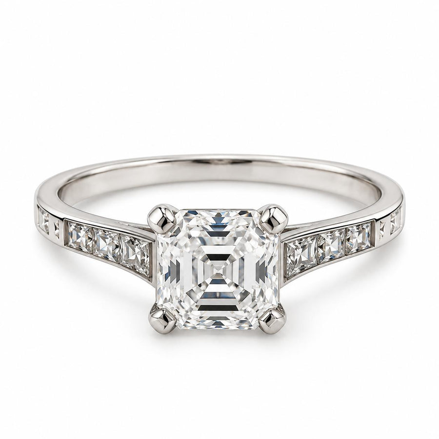 Tiffany & Co. Edwardian Step-Cut Diamond Ring in Platinum