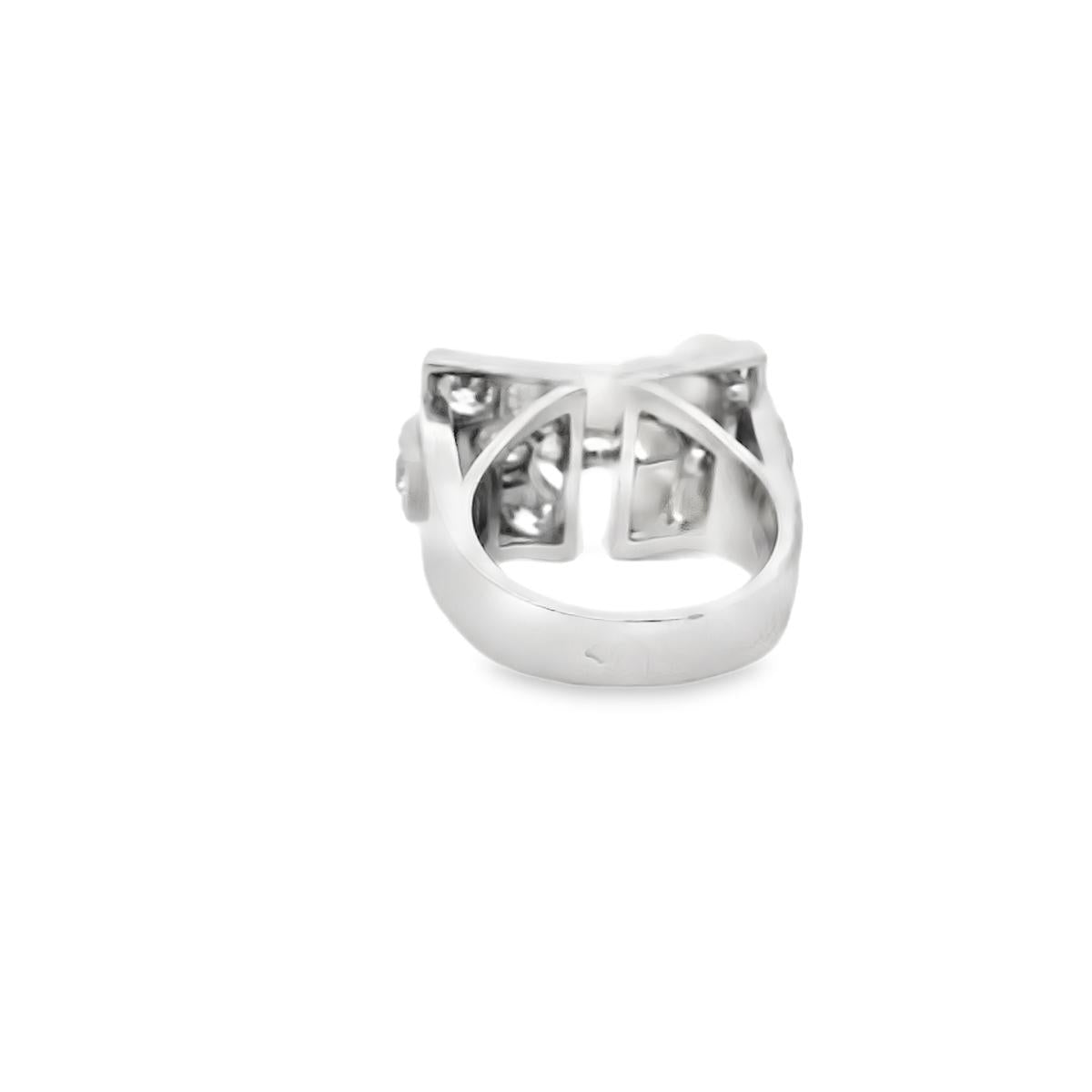 Art Deco French Platinum Diamond & Natural Pearls Ring