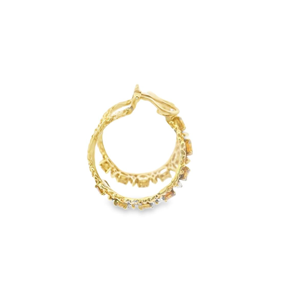 Van Cleef & Arpels Orange and White Diamond Clip Earrings, 1970s