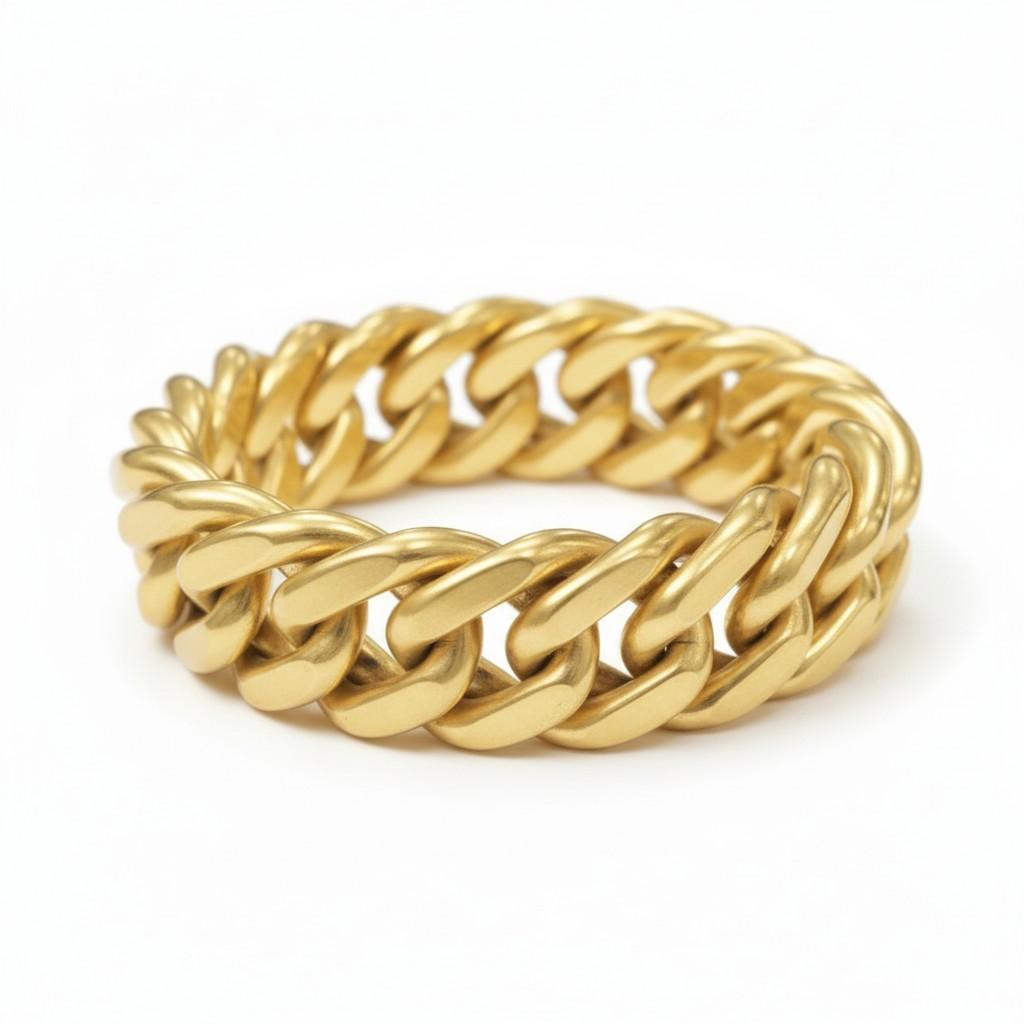 UnoAErre Gold Link Bracelet Italy, Circa 1970