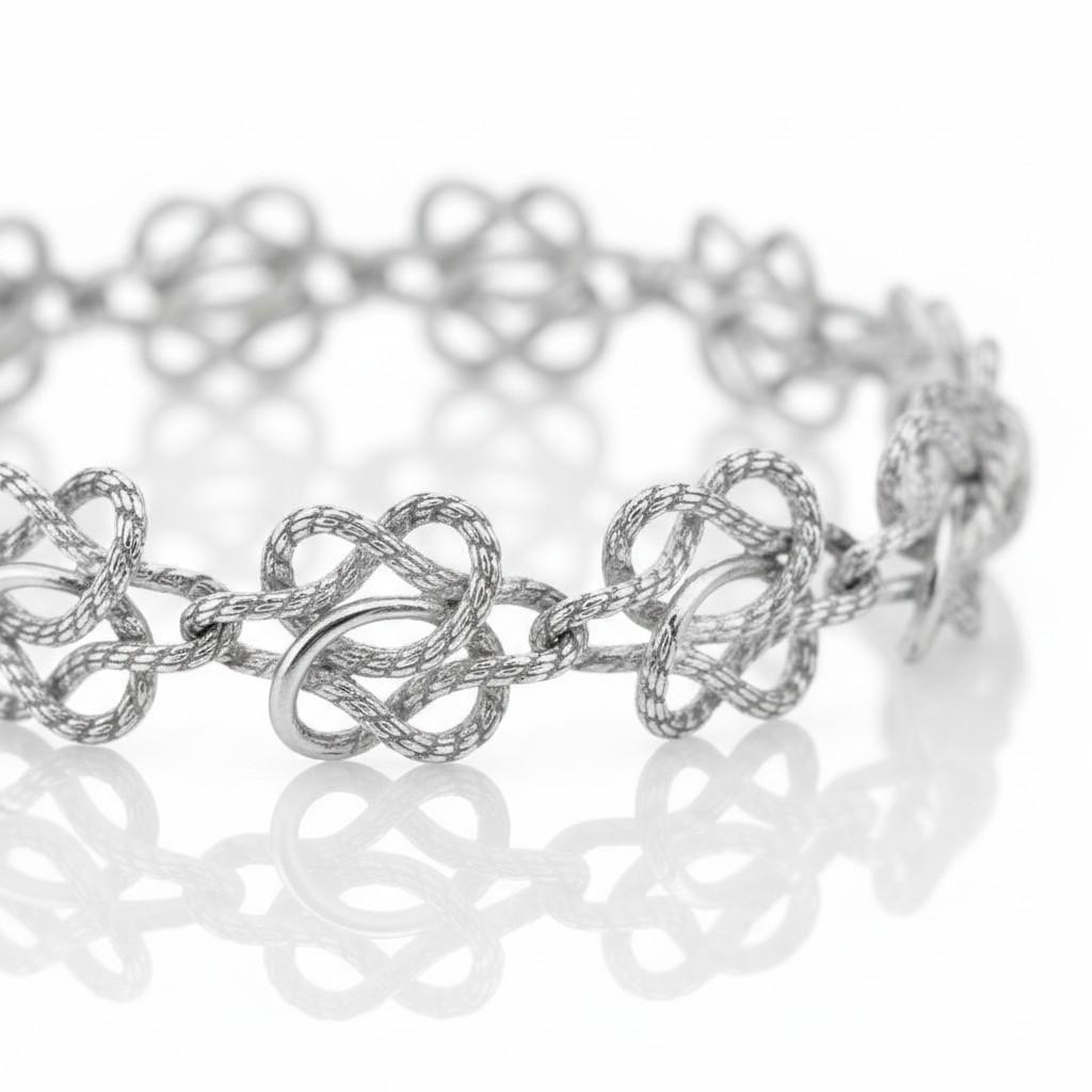 Hermès Braided Silver Link Necklace