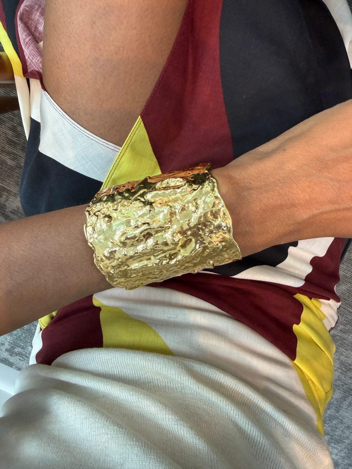 Vintage Van Cleef & Arpels “Manchette” Hammered Gold Cuff Bracelet