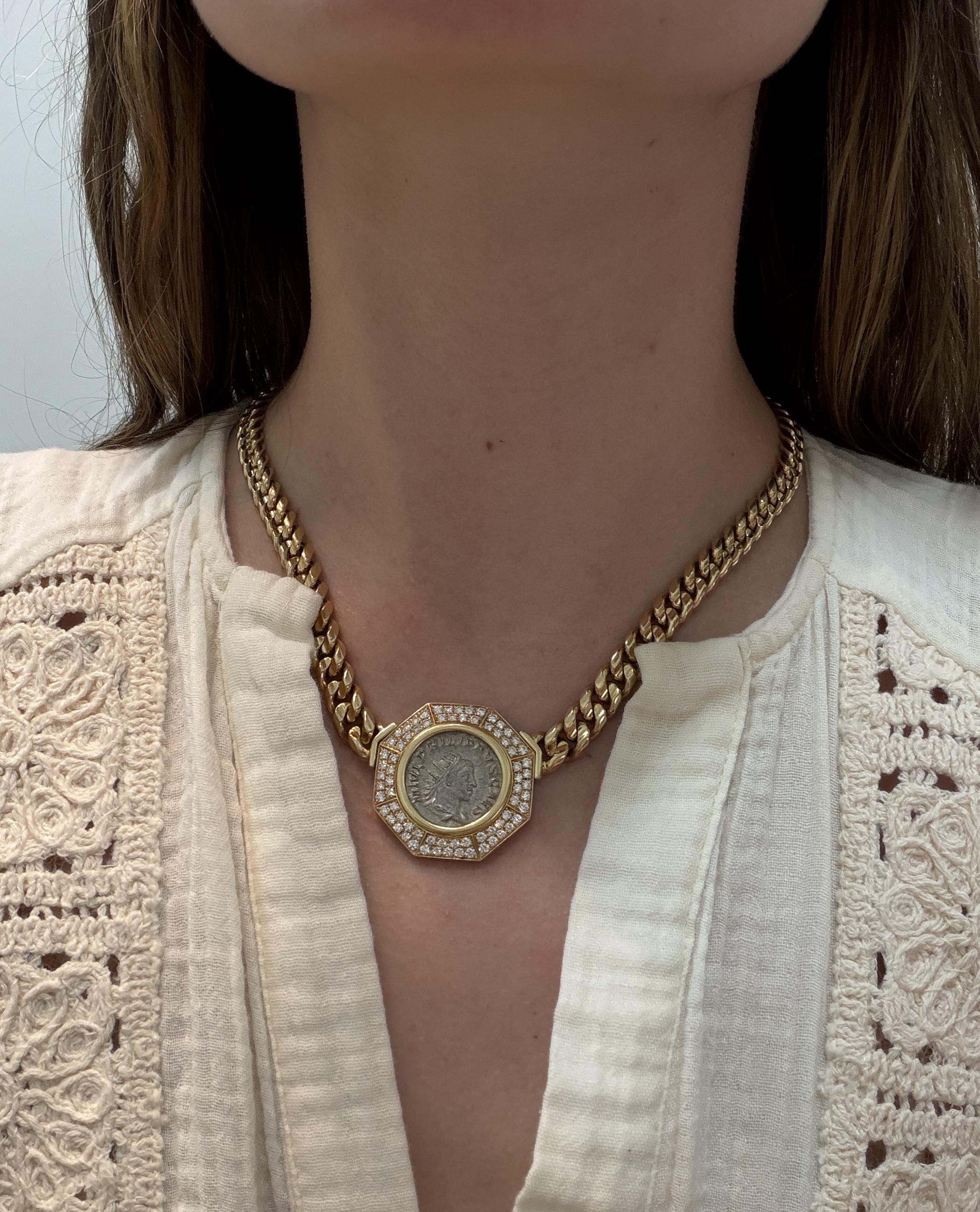 Bulgari Monete Diamond Coin Necklace