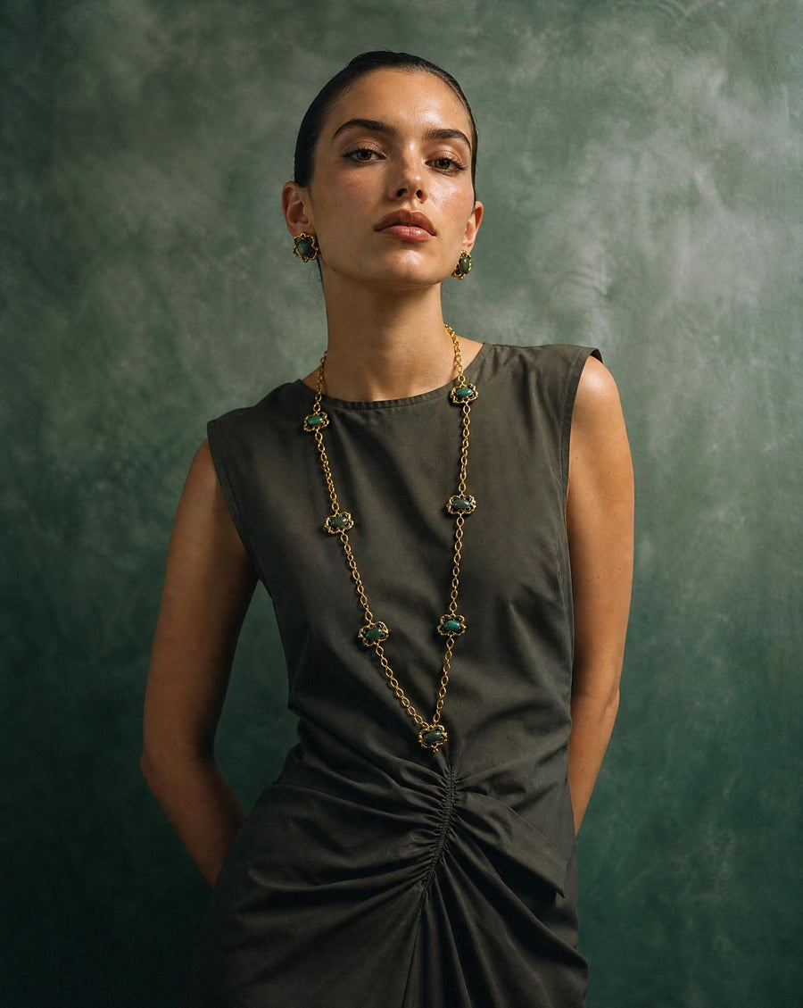 Bulgari Reversible Malachite and Jasper Long Chain Necklace, 1960s, second view