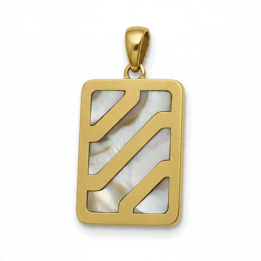 Bulgari Mother-of-Pearl Pendant in 18K Yellow Gold, 1980s