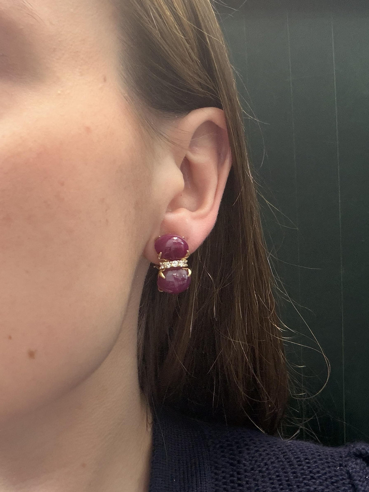 Seaman Schepps Double Cab Earrings in Ruby