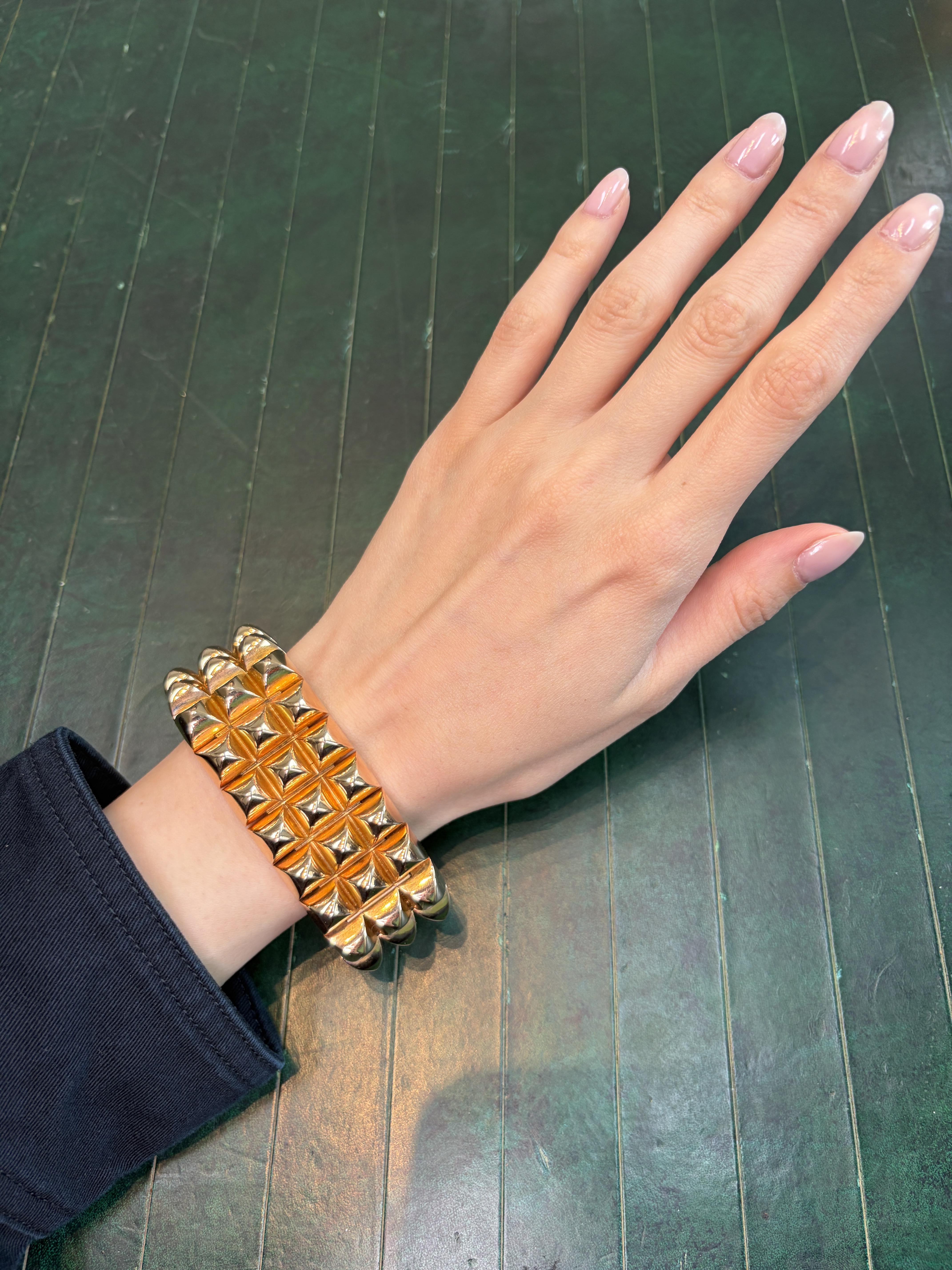 18K Gold French "Medor" Wide Bracelet
