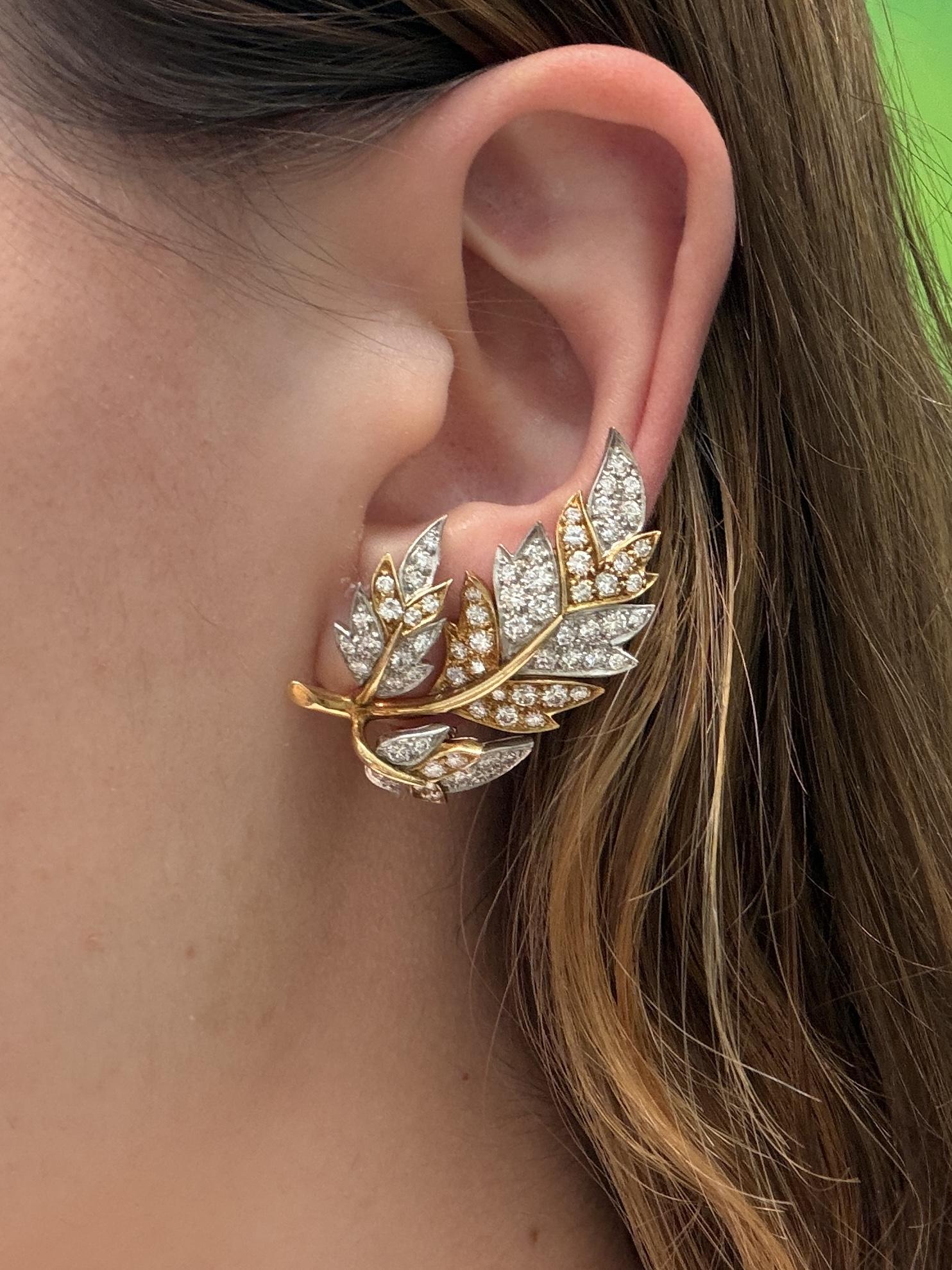Tiffany & Co. Schlumberger Leaf Earrings
