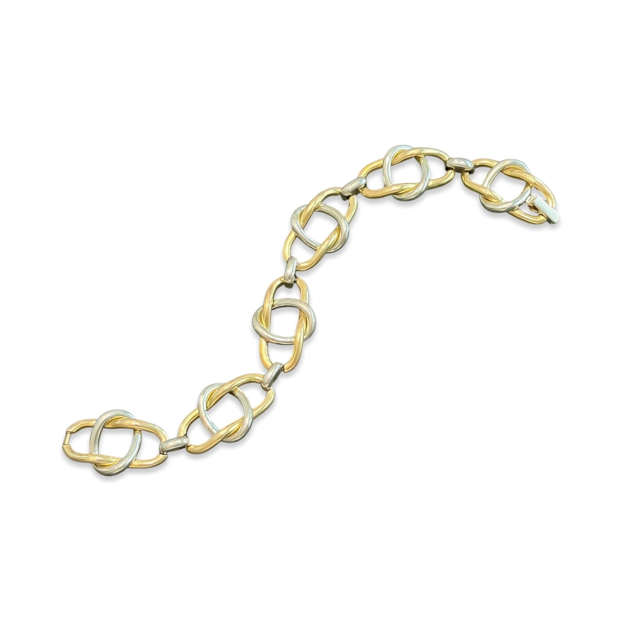 Bulgari 18K White and Yellow Gold Link Bracelet