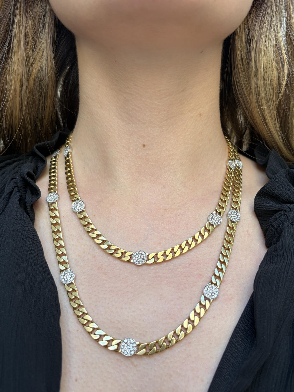 Bulgari Diamond Long Curb Link Chain Necklace in 18K Gold, 1960s