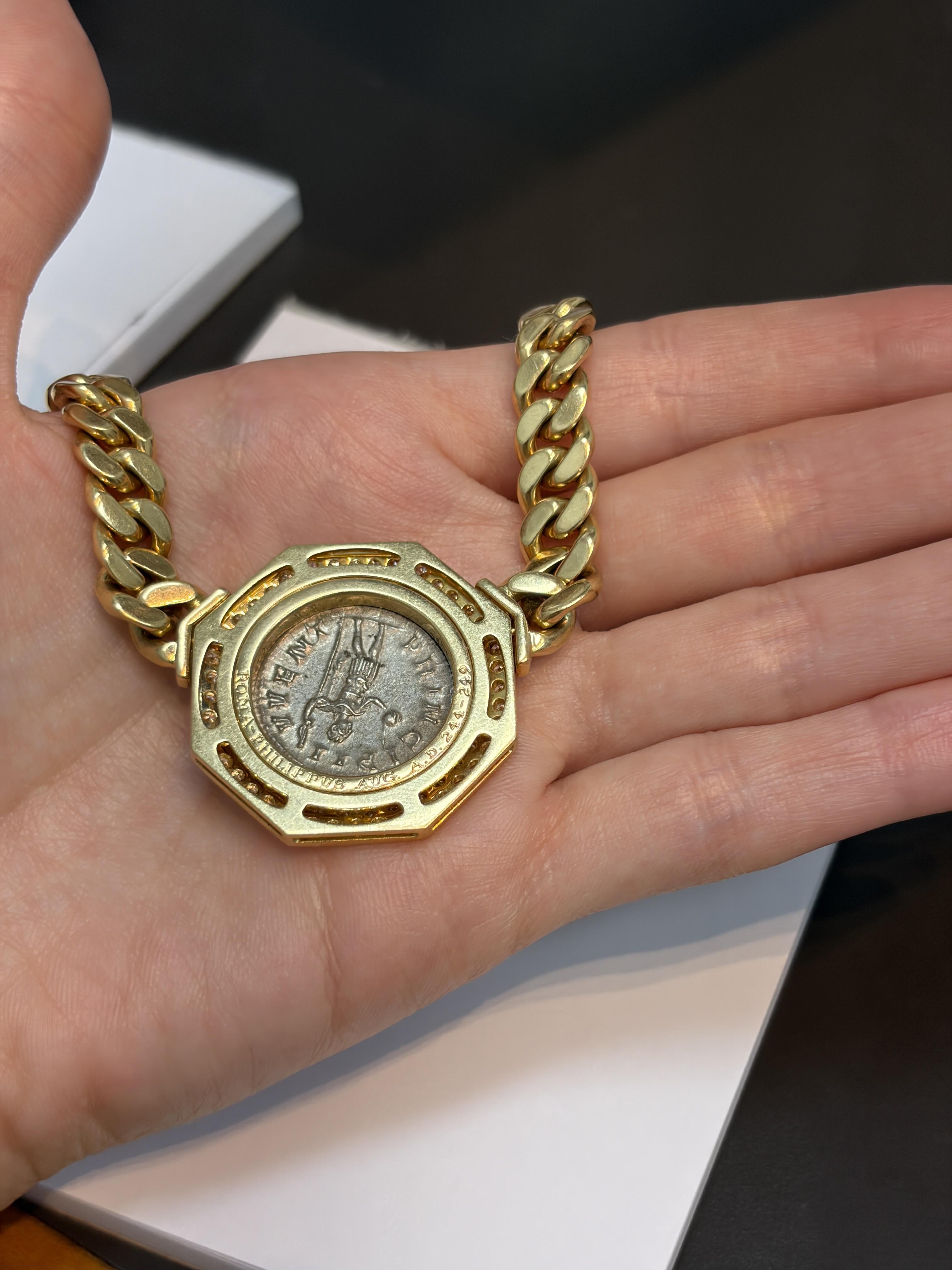 Bulgari Monete Diamond Coin Necklace