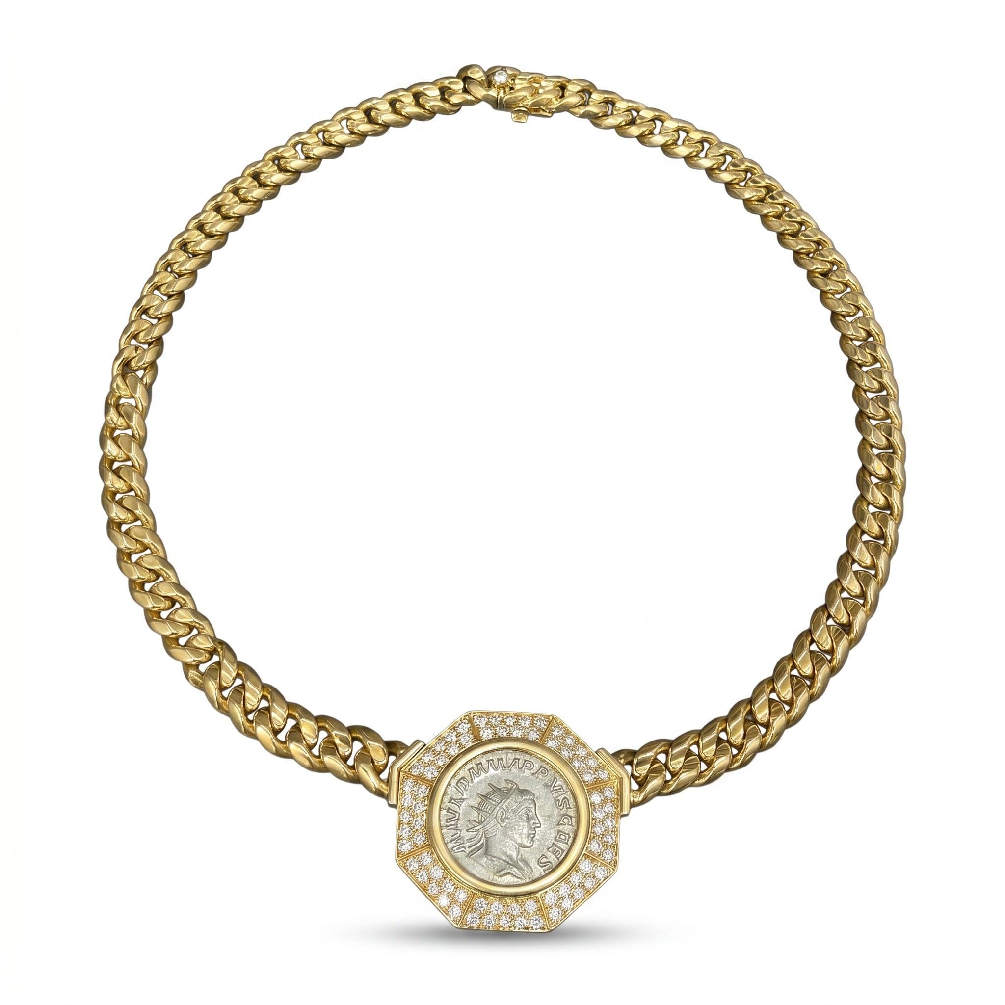 Bulgari Monete Diamond Coin Necklace