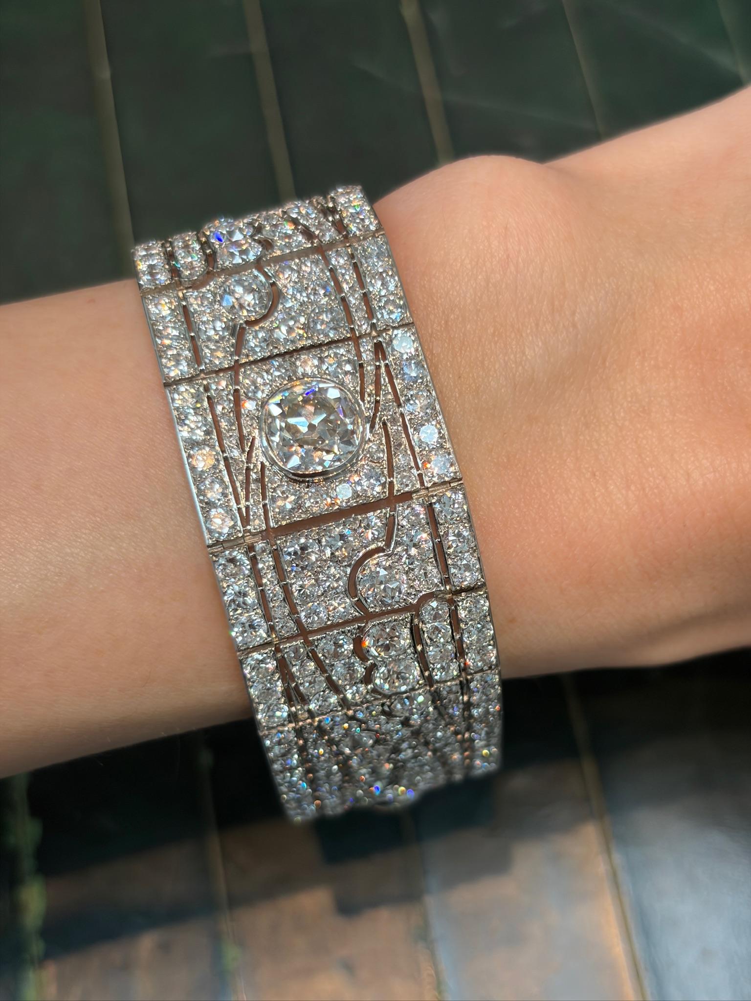 Art Deco French Platinum Diamond Bracelet