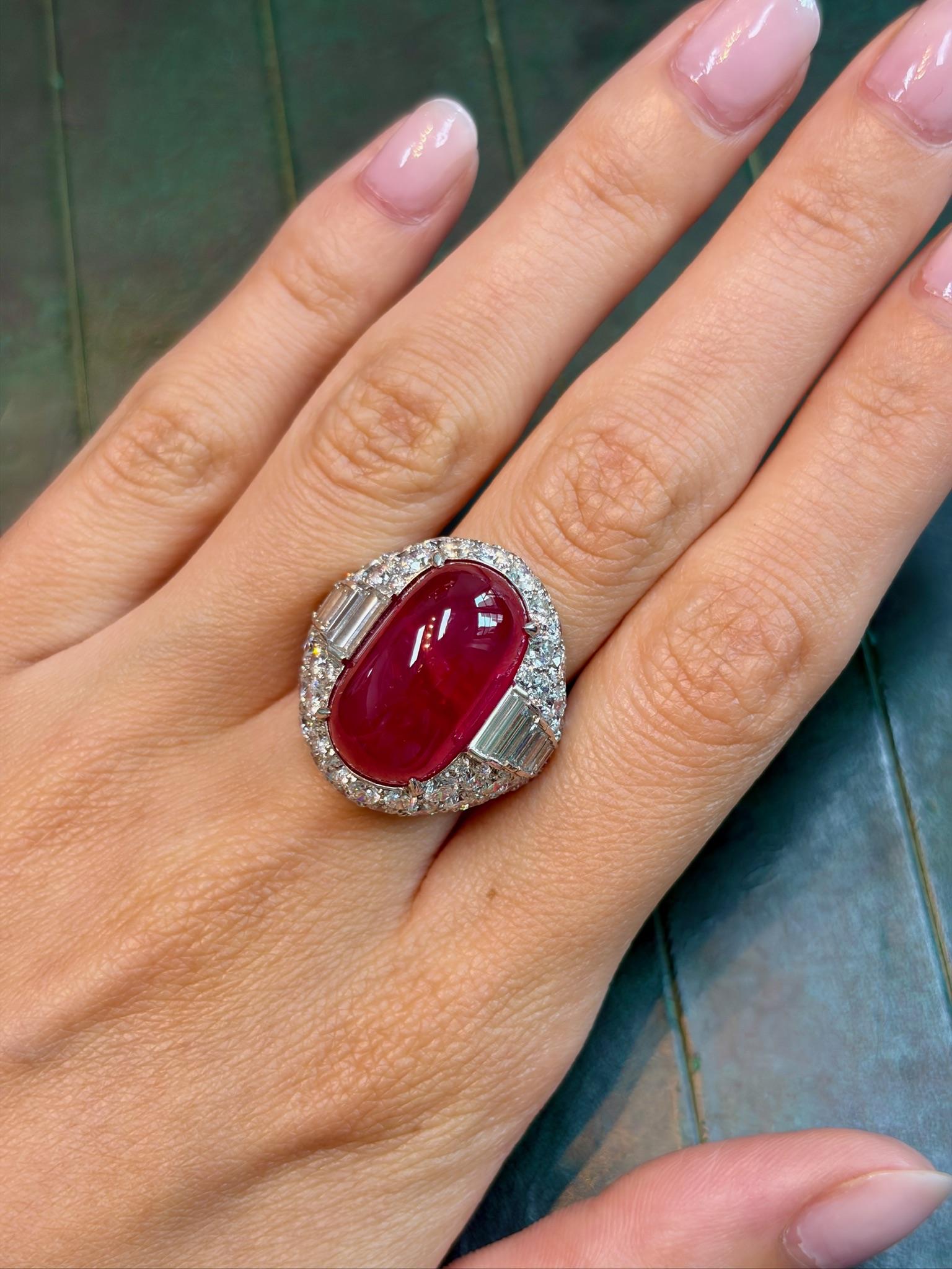 Bulgari No-Heat Ruby and Diamond Trombino Ring