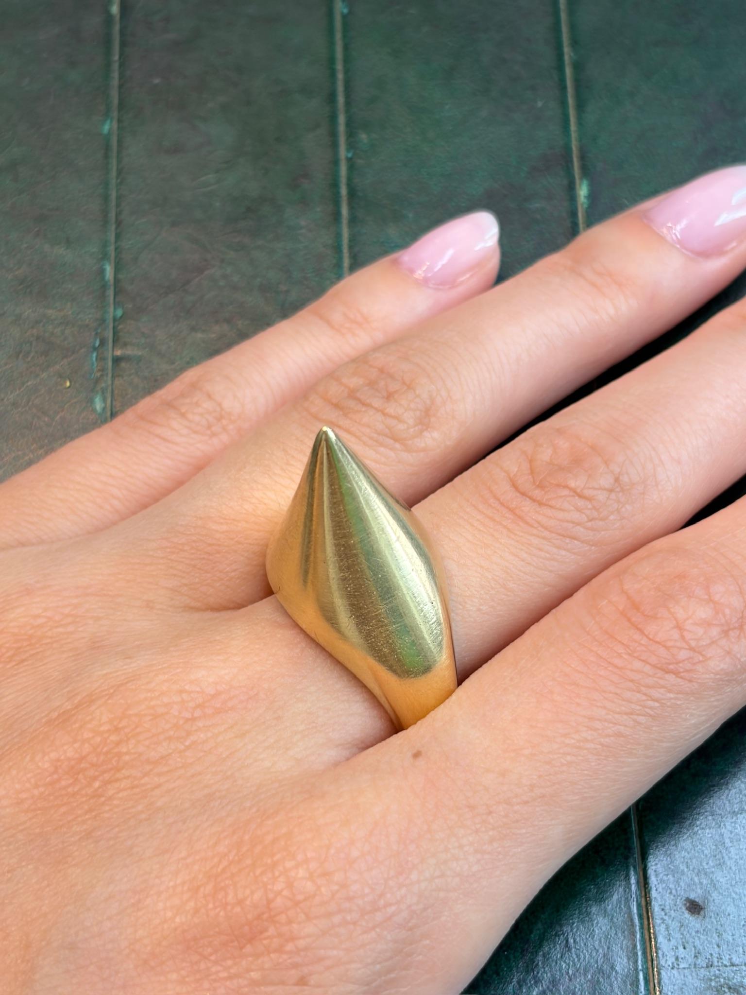 Falko Marx Forged Gold Cone Ring, Germany, 1975