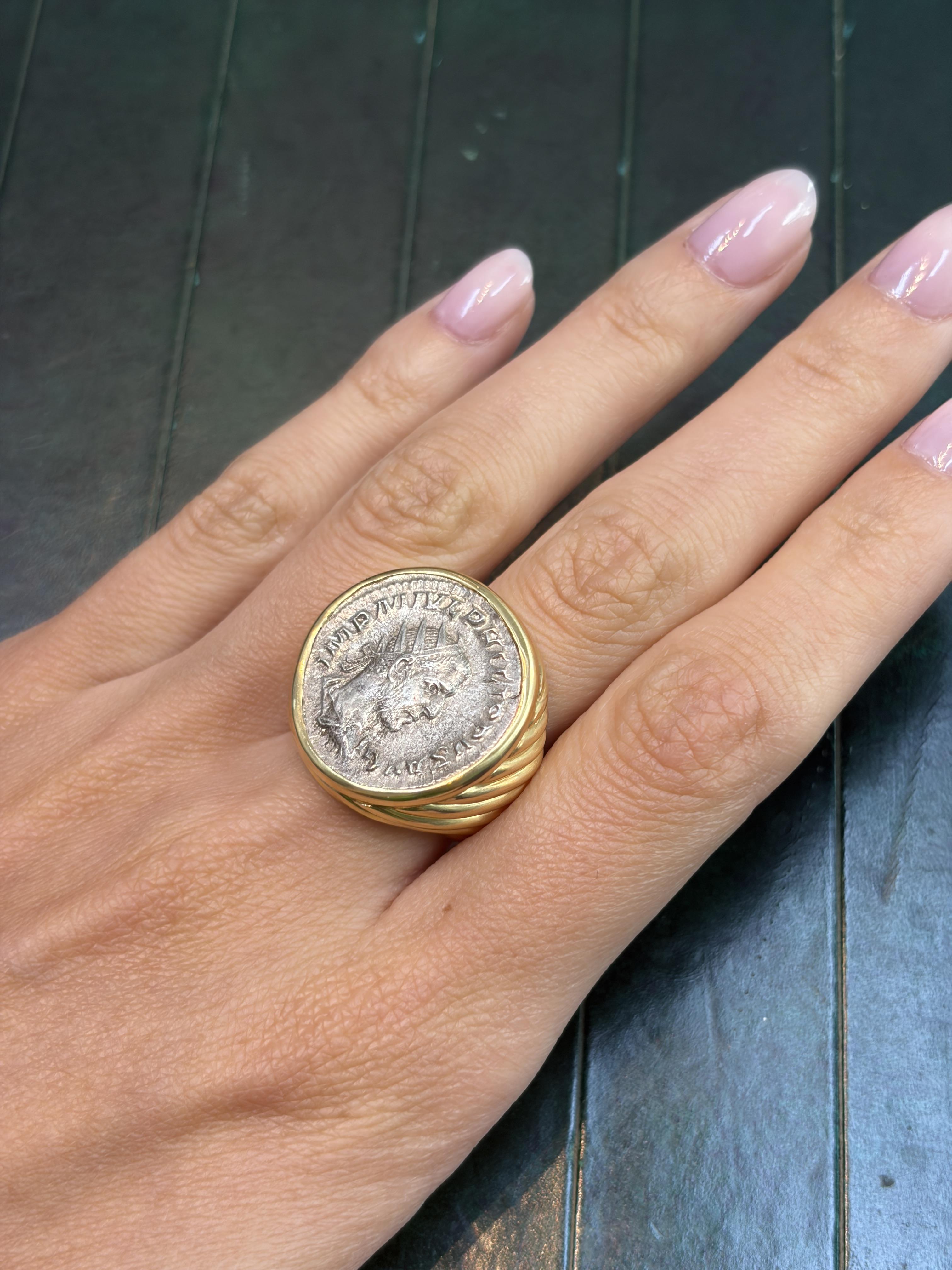 Bulgari Monete Coin "Antoniniano Filippo Arabo 244-249 BC" Ring