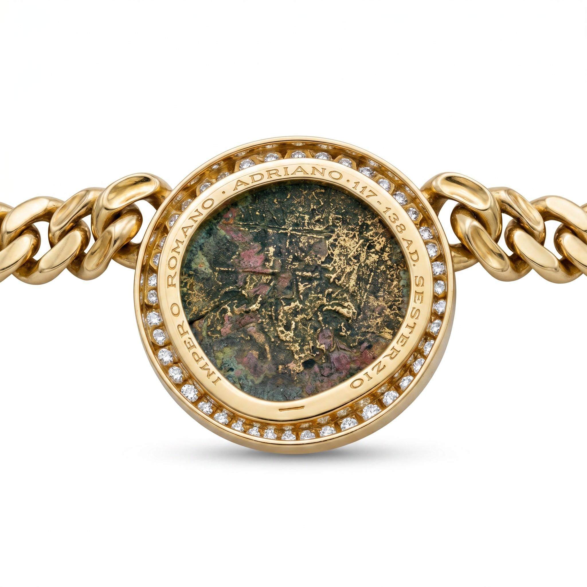 Bulgari Bronze Monete Diamond 18K Gold Necklace