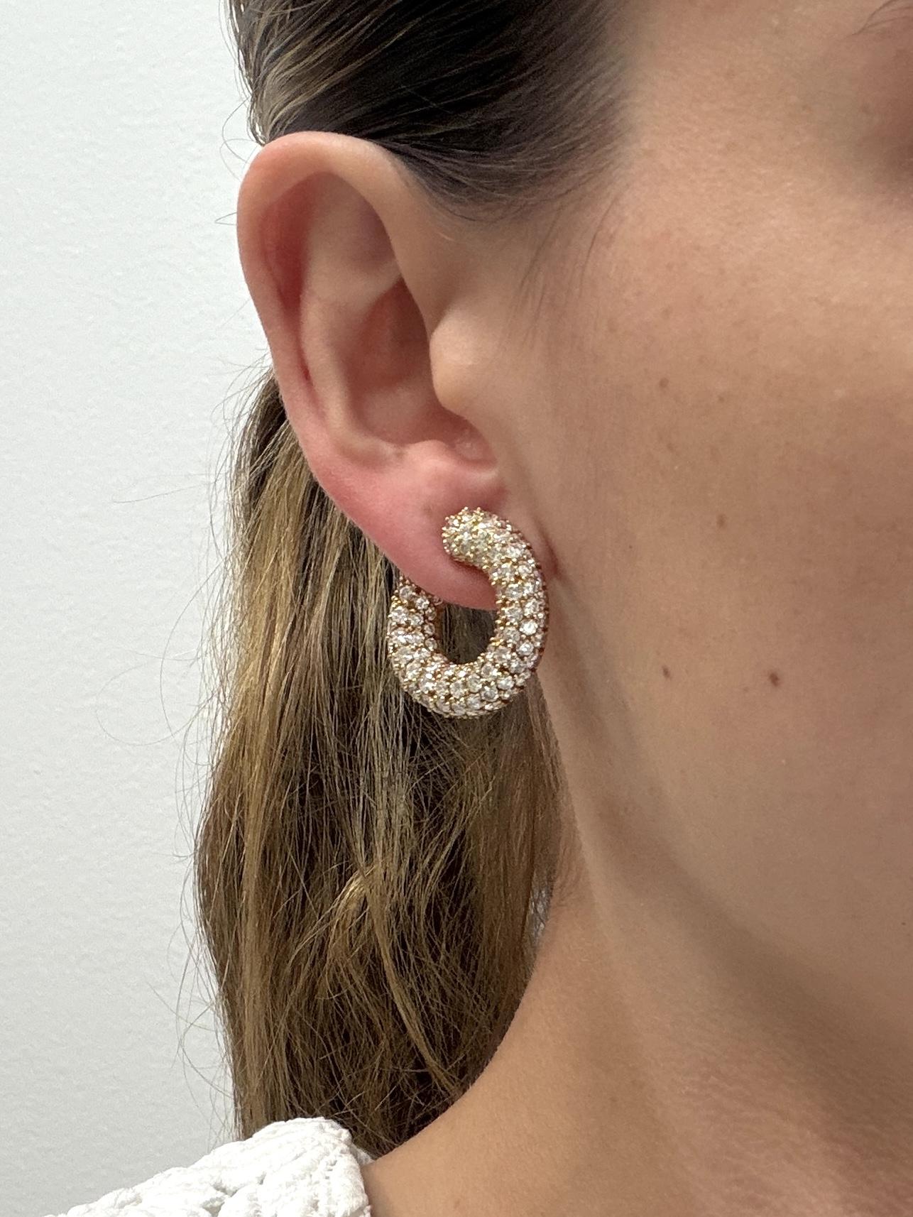 Diamond Hoop Earrings
18K Yellow Gold