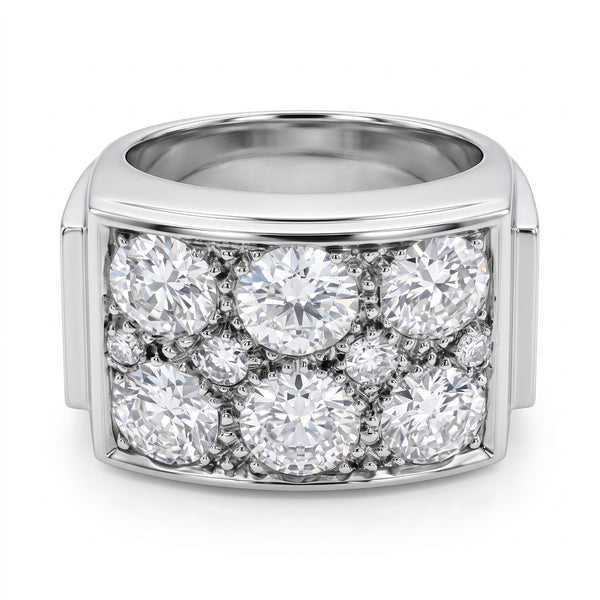 1930s French Art Deco Platinum and Old European-Cut Diamond Ring
