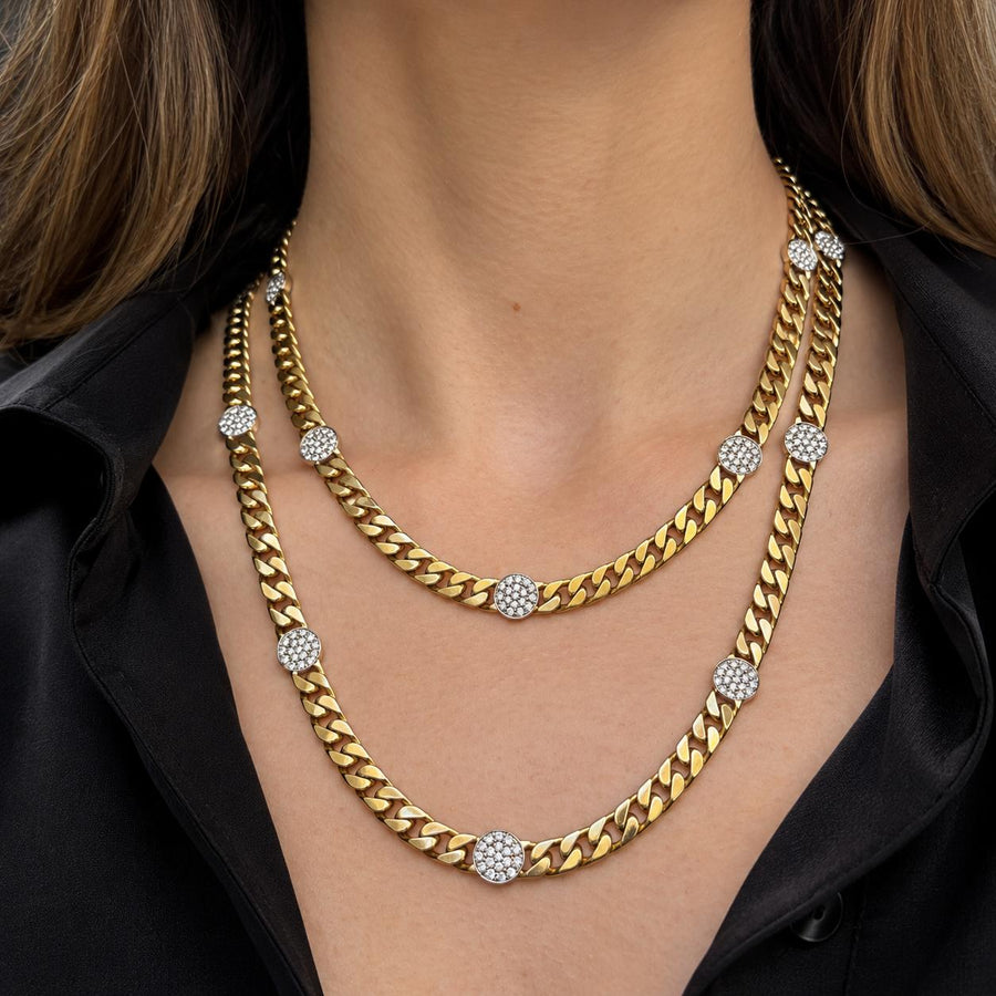 Bulgari Diamond Long Curb Link Chain Necklace in 18K Gold, 1960s, second view