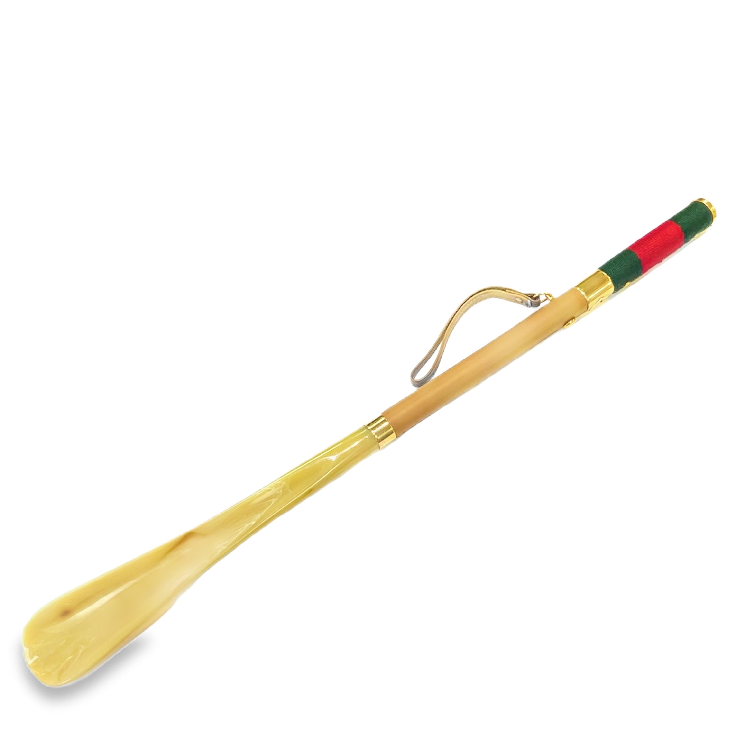 Gucci Stainless Steel & leather Shoe Horn – 2000s Leather & Horn