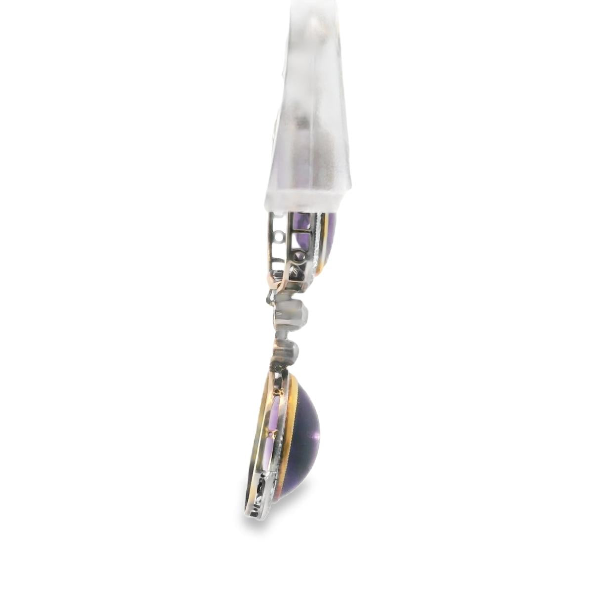 Platinum Belle Epoque Amethyst Diamond Pendant