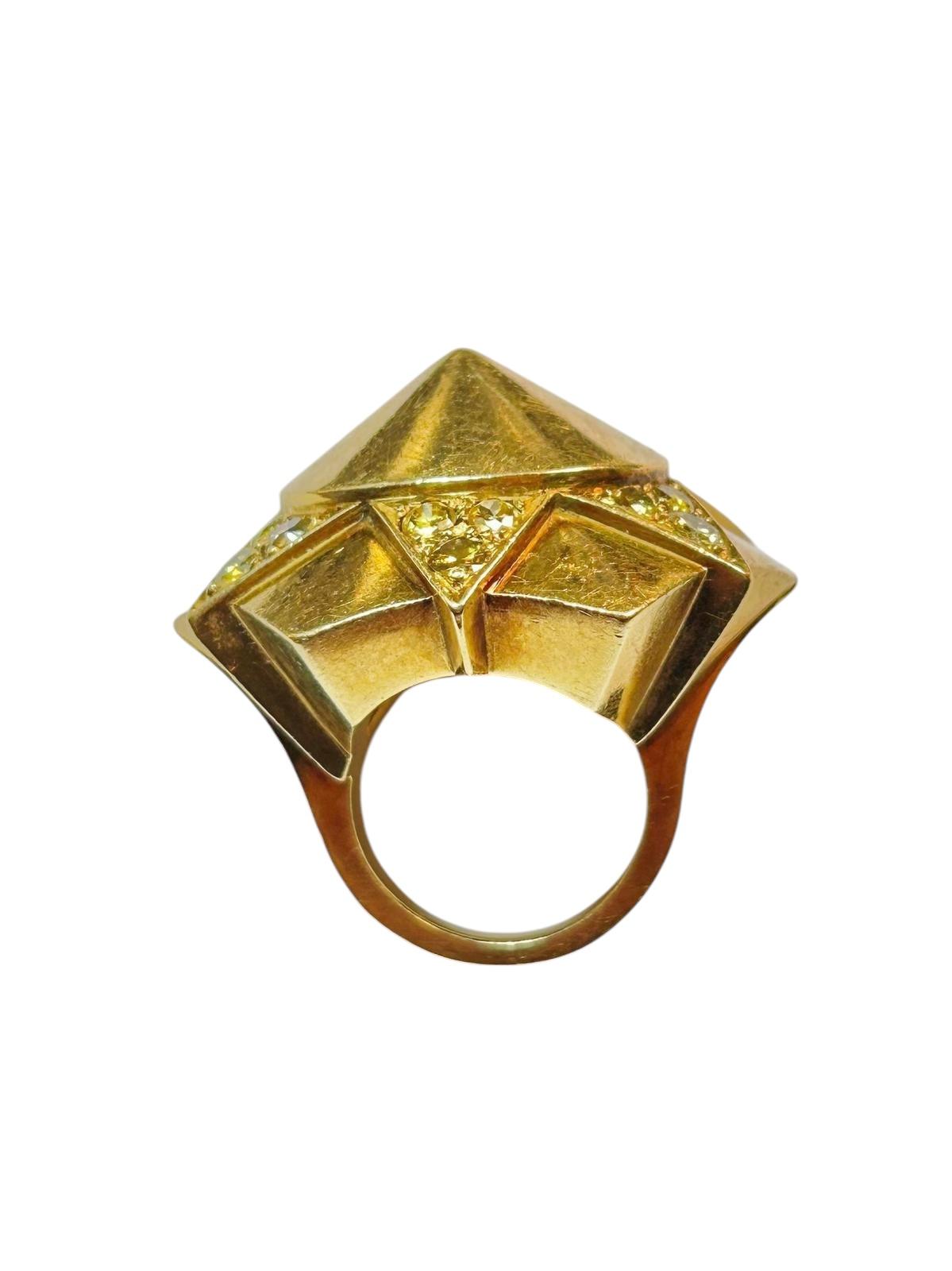 Suzane Bellperon 18K Yellow Gold and Yellow Diamonds set