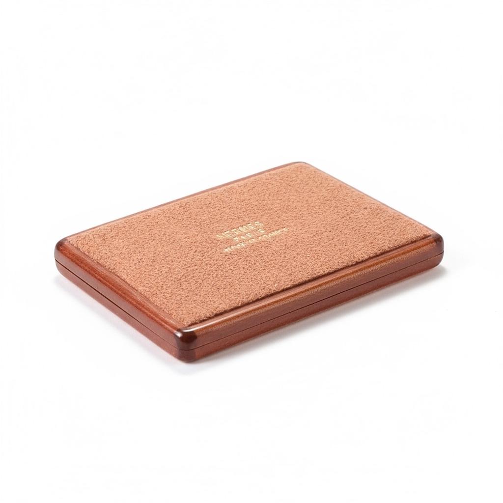 Hermes Paris Bamboo Wood Post-it Holder Pair – With Refill