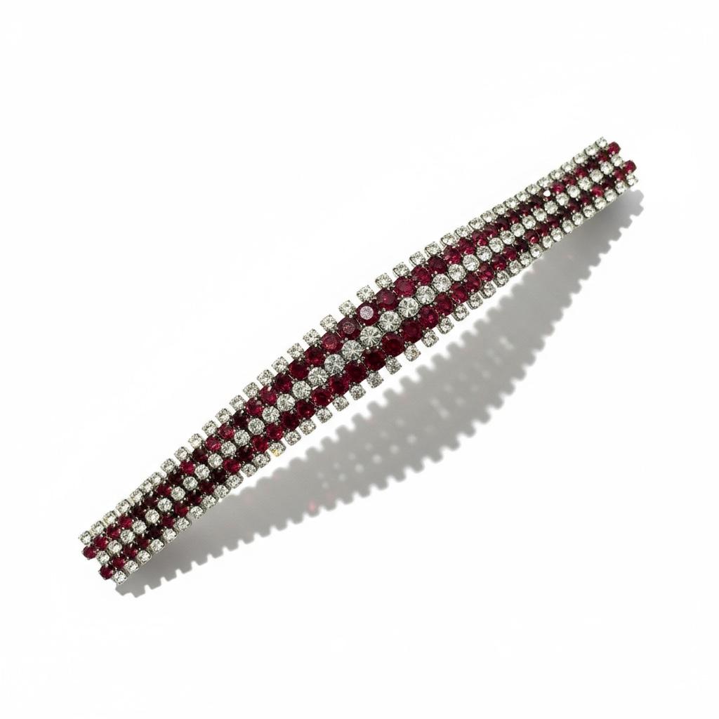 1960 Burmese Ruby and Diamond Bracelet in White Gold