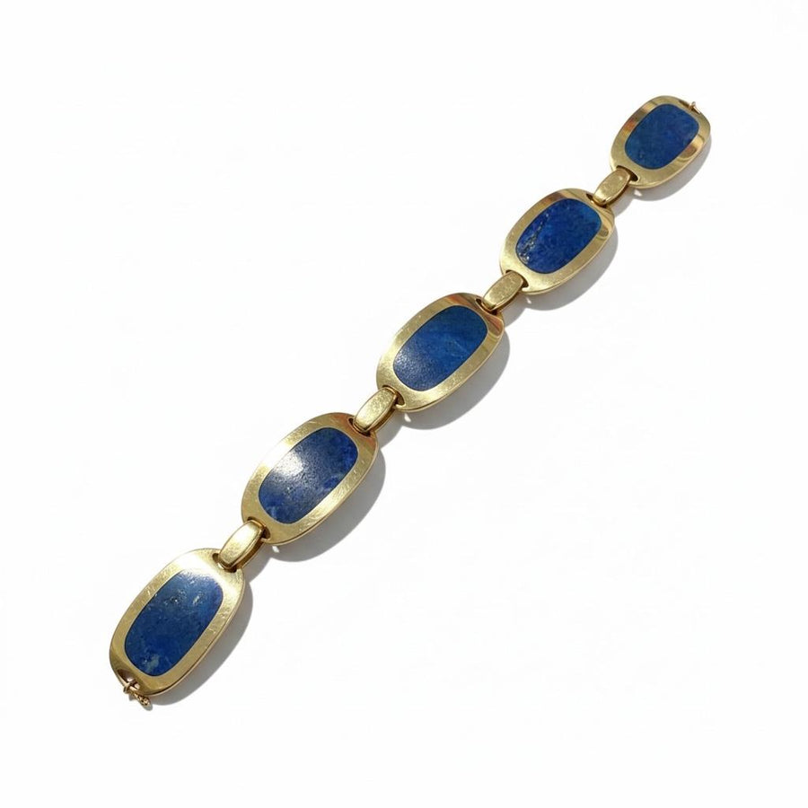 Bulgari Lapis Lazuli Plaque Bracelet in 18K Gold