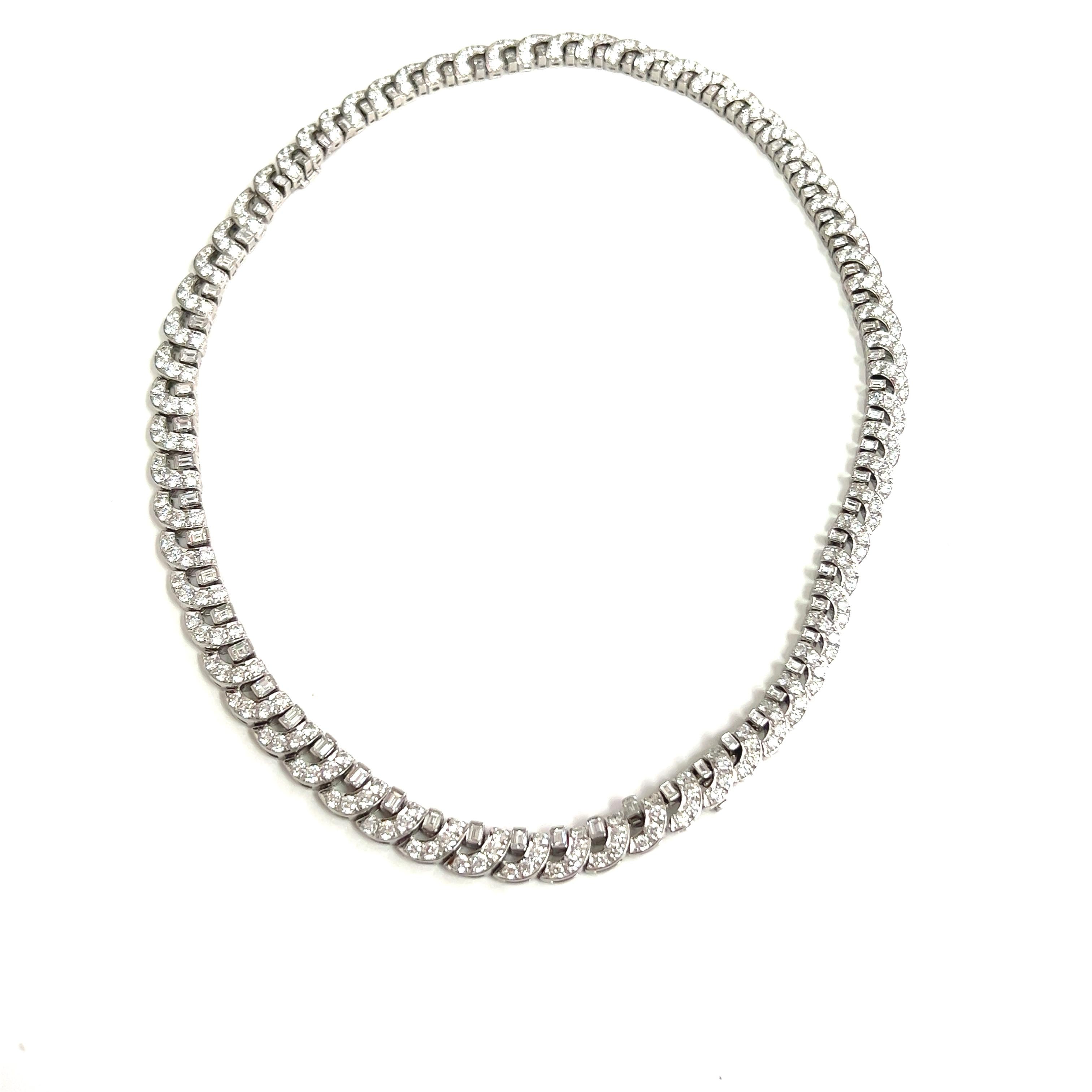 Vintage Convertible Platinum Diamond Necklace