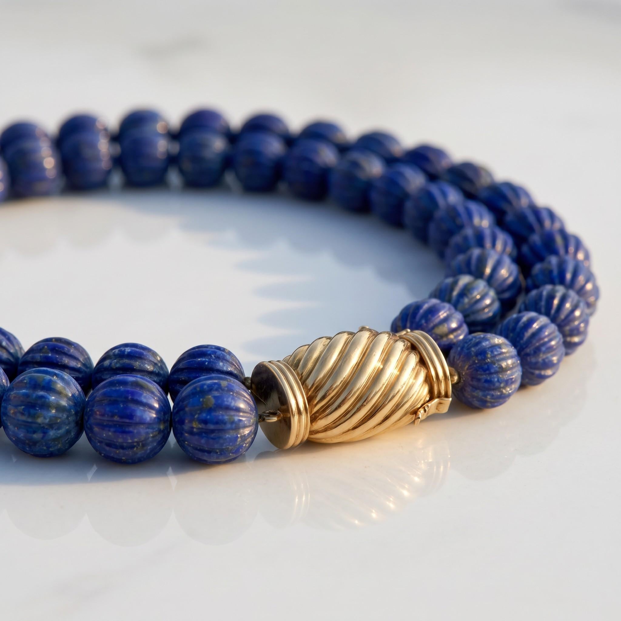 1980s Bulgari Lapis Lazuli Bead Necklace