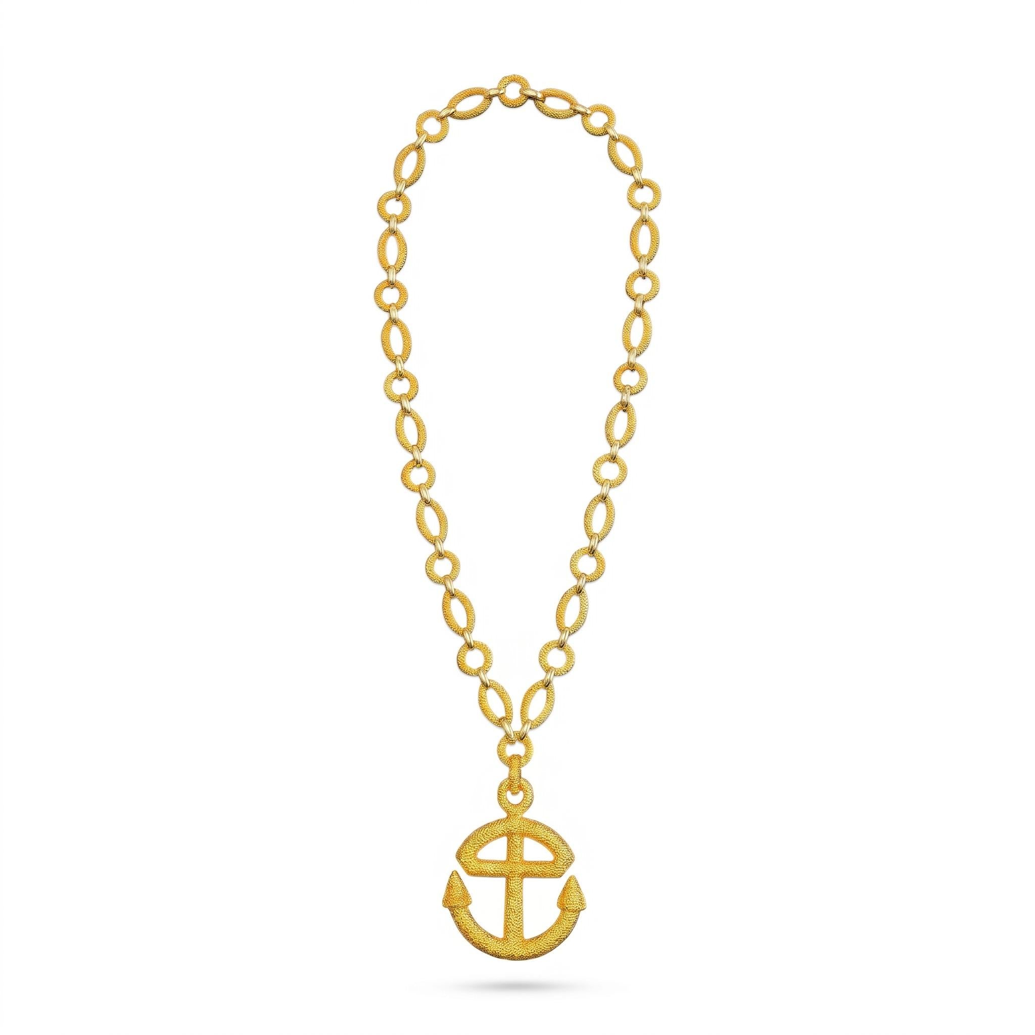 Van Cleef & Arpels Convertible Anchor Sautoir Necklace, 18K Gold, 1970s