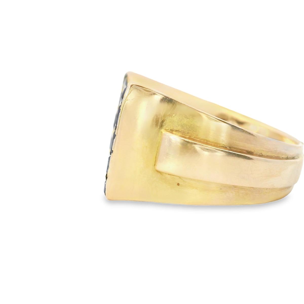 18k Yellow Gold Mauboussin 1950s Sapphire Gold Ring - 15.53GRAM -S1.20cts