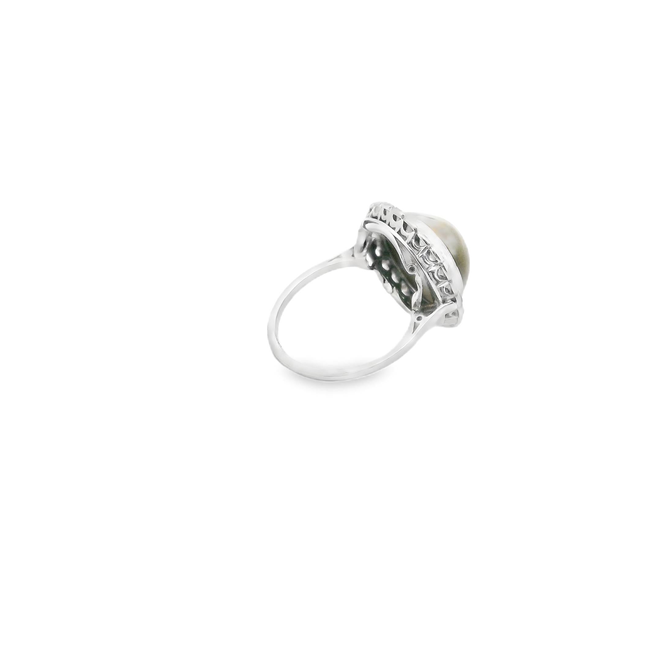 Platinum Cat’s Eye and Diamond Ring, Circa 1920