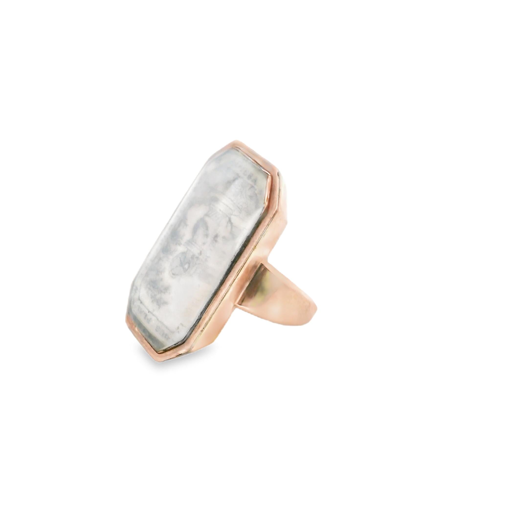 An old low-title gold ring with a message of love painted Mid 18th century