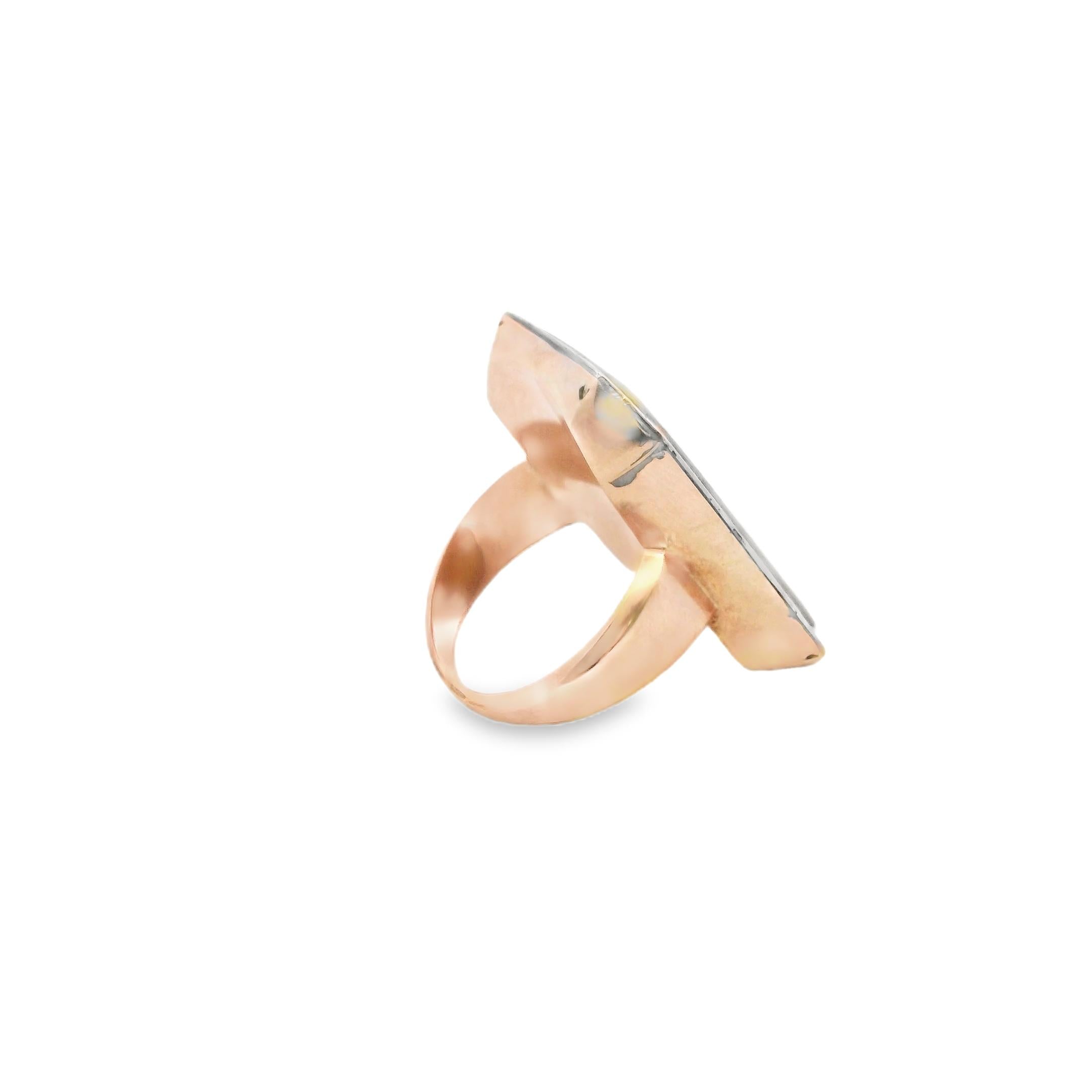 An old low-title gold ring with a message of love painted Mid 18th century