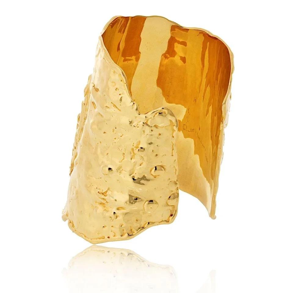 Vintage Van Cleef & Arpels “Manchette” Hammered Gold Cuff Bracelet