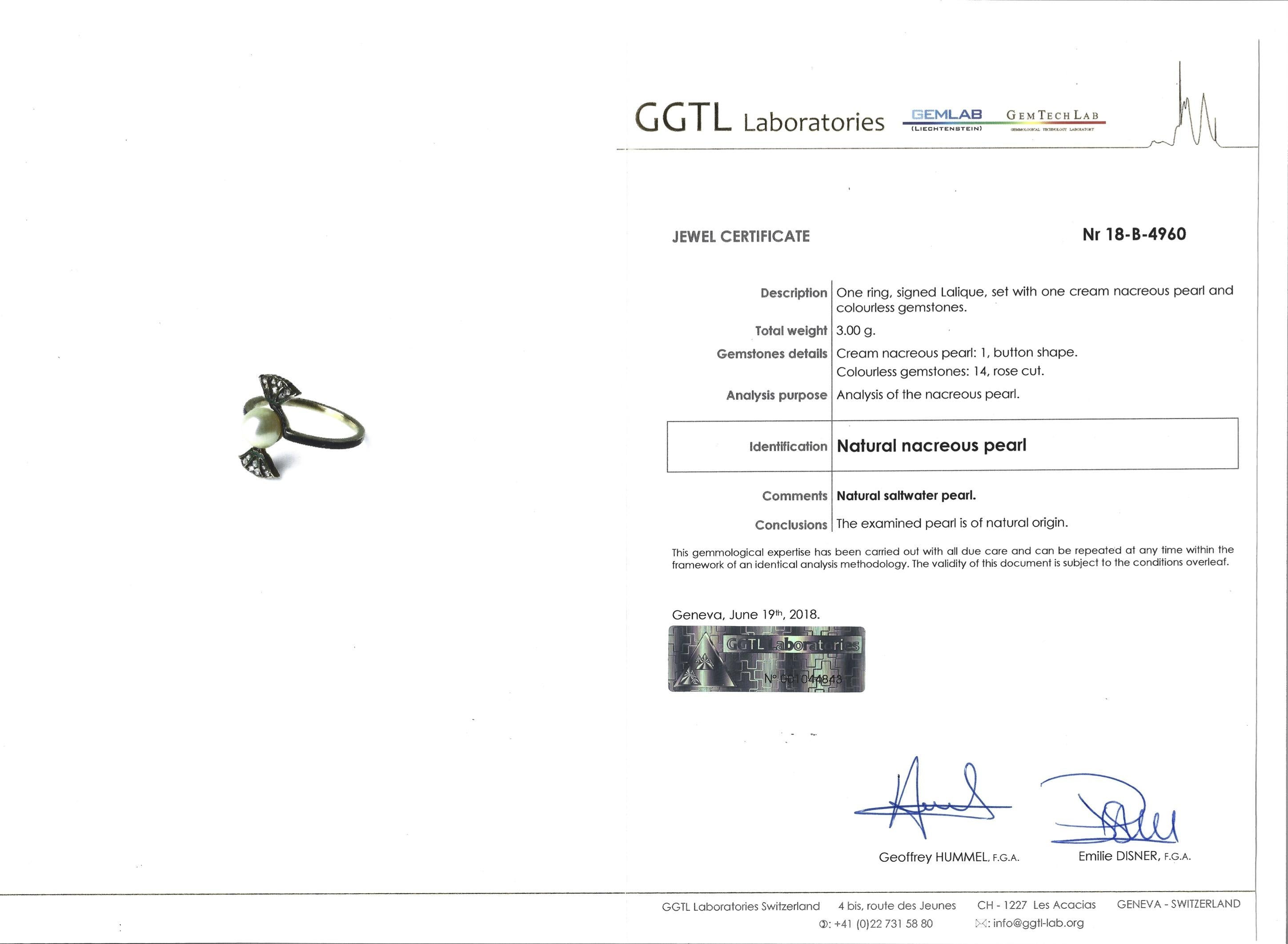 René Lalique Pearl and Diamond Ring | Circa 1903