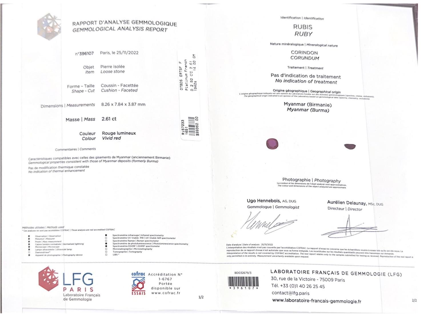 Platinum French Ruby & Diamond Ring