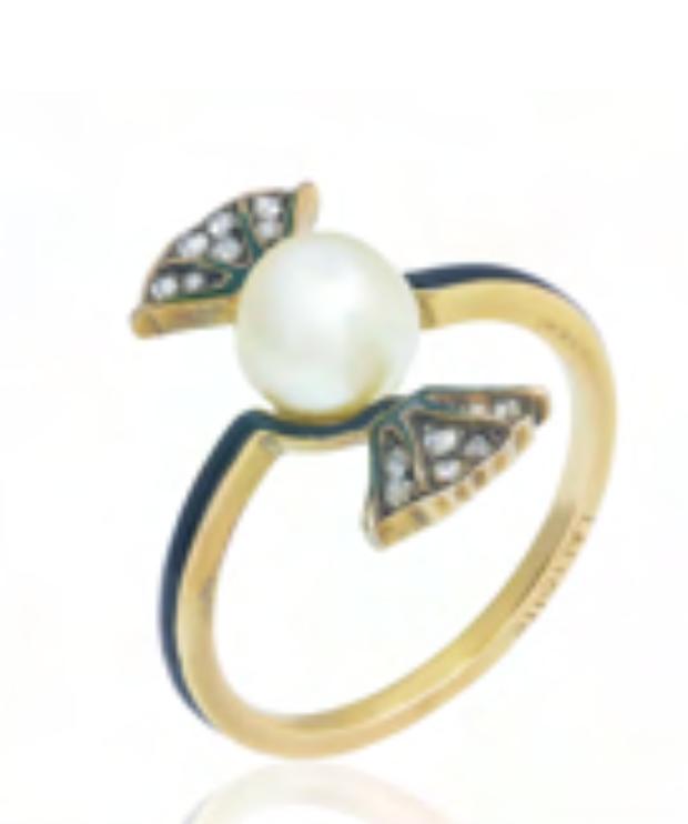 René Lalique Pearl and Diamond Ring | Circa 1903